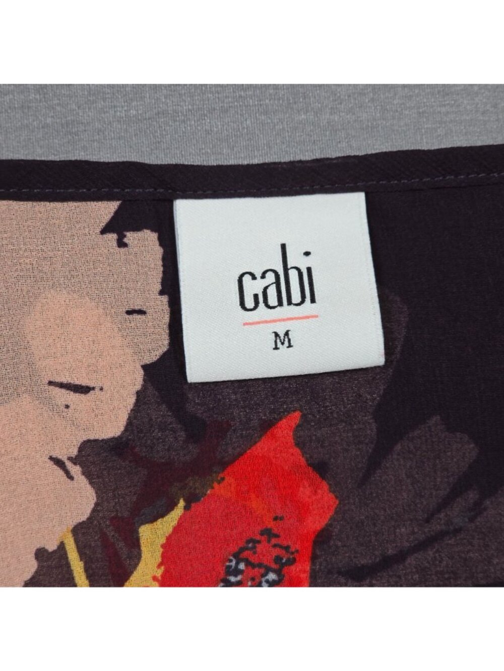 Cabi Medium Floral Print Long Sleeve Blouse Multicolor Lightweight Sheer Top - Picture 2 of 4